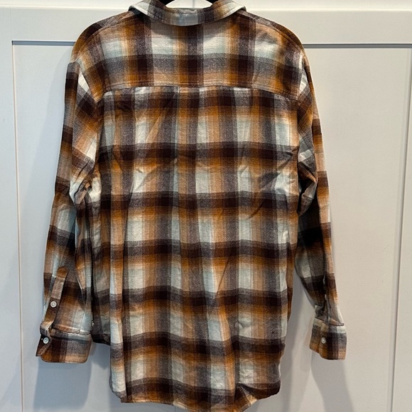Like New Madewell Flannel Side-Button Oversized Shirt, Bickett Plaid, M - Picture 11 of 13